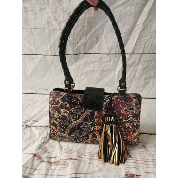 Patricia Nash Metallic Floral & Paisley Print Satchel Shoulder Bag - Picture 1 of 15